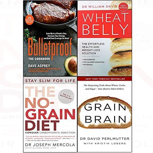 Bulletproof [hardcover] , wheat belly, no-grain diet, grain brain 4 books collection set