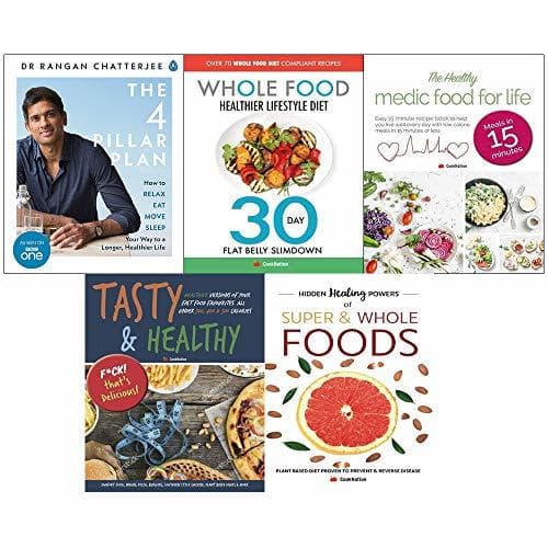The 4 pillar plan / whole food healthier lifestyle diet / healthy medic food / tasty and healthy / hidden healing powers 5 books collection set