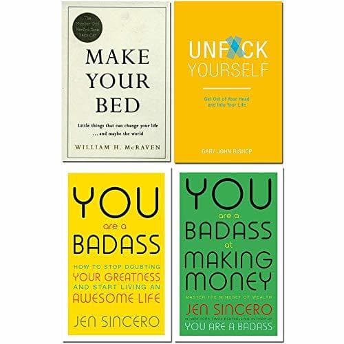 Make your bed [hardcover], unfck yourself, you are a badass, you are a badass at making money 4 books collection set