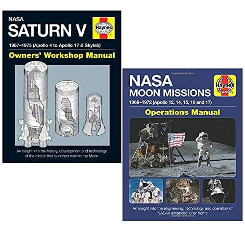 Nasa Saturn V Owners Workshop Manual, Nasa Moon Missions Operations Manual 2 Books Collection Set