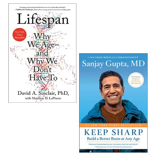 Keep Sharp By Sanjay Gupta, Lifespan By David A. Sinclair and Matthew D. LaPlante 2 Books Collection Set