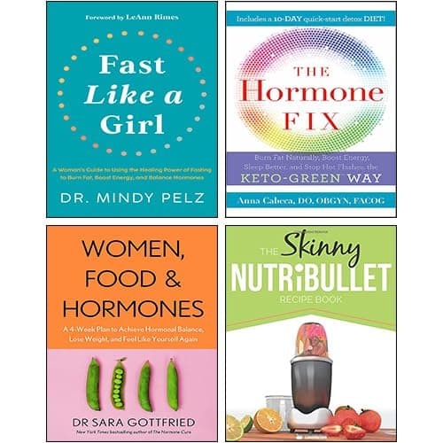 Fast Like a Girl [Hardcover], The Hormone Fix, Women, Food and Hormones, The Skinny NUTRiBULLET Recipe Book 4 Book Collection Set