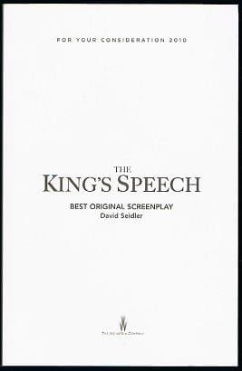 For Your Consideration, 2010 Best Original Screenplay: The King's Speech