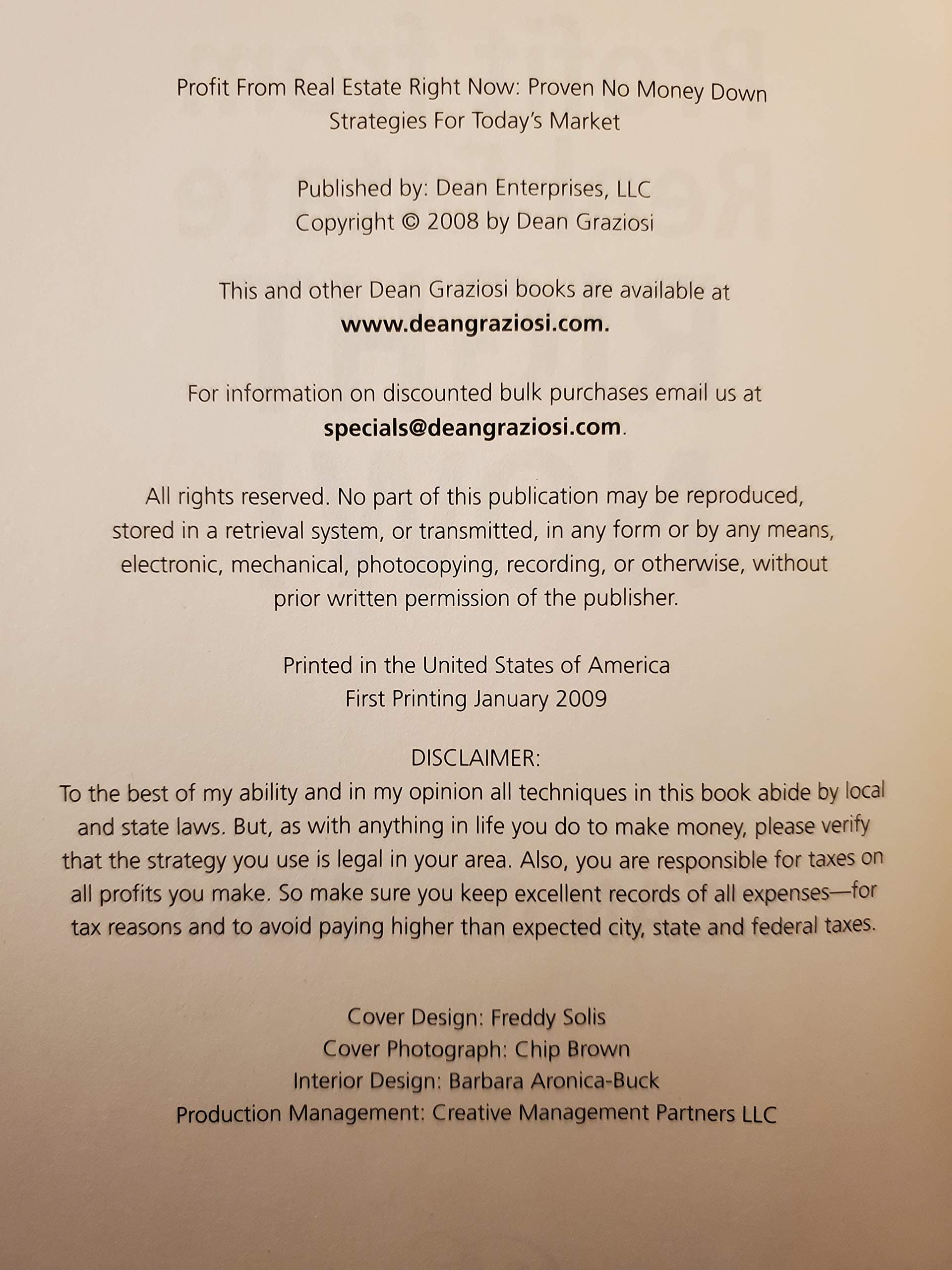 Profit From Real Estate Right Now! The Proven No Money Down System for Today's Market