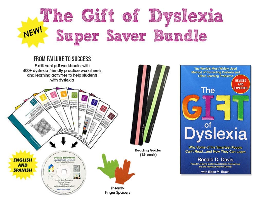 The Gift of Dyslexia by Ronald D. Davis + Dyslexia Brain Games USB + Reading Strips | Easy Bundle | Revised and Expanded Edition | Why Some of the Smartest People Can't Read and How They Can Learn