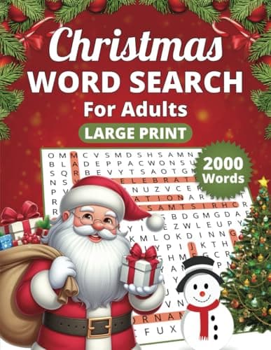 Christmas Word Search for Adults Large Print: 100 Themed Word Search Puzzles with 2000 words for Seniors and Teens