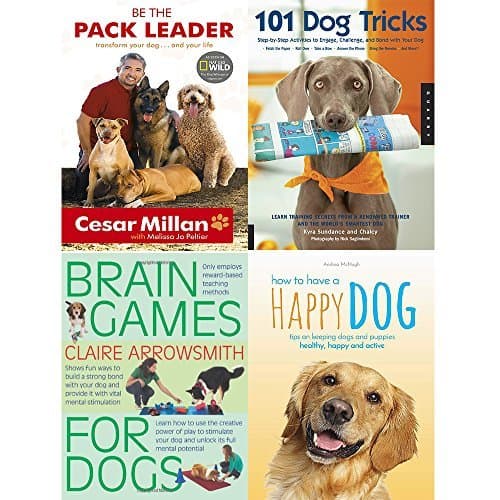 Be the pack leader, 101 dog tricks, brain games for dogs and how to have a happy dog 4 books collection set