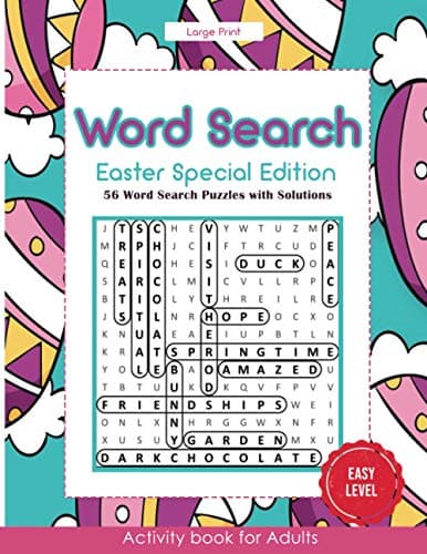 Word Search Easter Special Edition: 56 Word Search Puzzles with Solutions - Activity Book for Adults - Easy Level