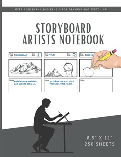 Storyboard Artists Notebook: Over 2000 Blank 16:9 Panels for Drawing and Sketching