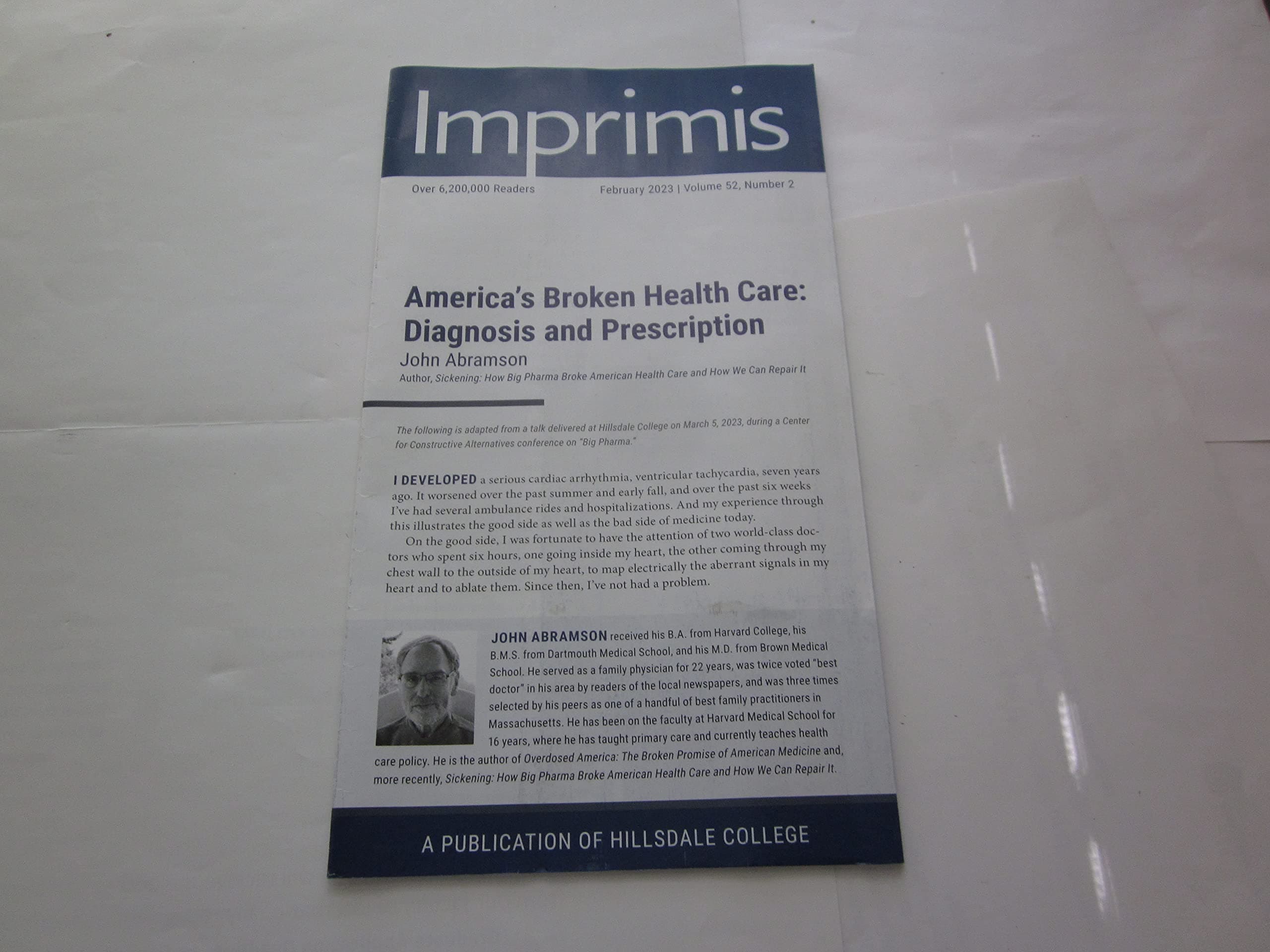 Imprimis, February 2023, Volume 52, Number 2, America's Broken Health Care: Diagnosis and Prescription