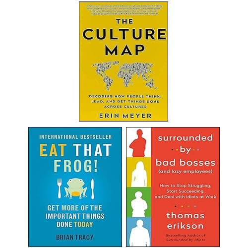 The Culture Map, Surrounded By Bad Bosses And Lazy Employees & Eat That Frog 3 Books Collection Set